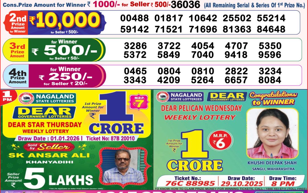 8 PM Lottery Sambad Result Today Live 01.01.26: Check Winning Numbers