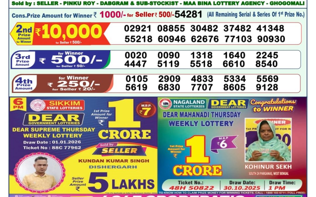 Lottery Sambad 1 PM Result Today 02.01.2026: Check Dear Morning Live Winner List PDF