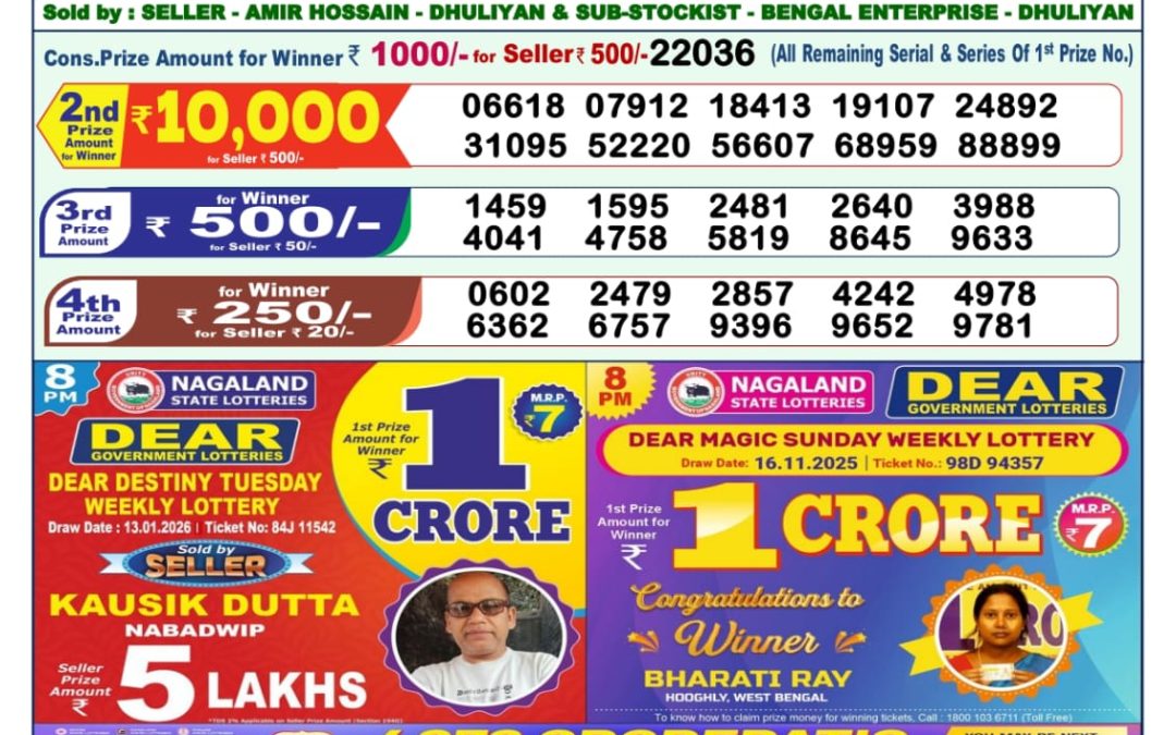 Lottery Sambad 1 PM Result Today 14.01.2026: Check Dear Morning Live Winner List PDF