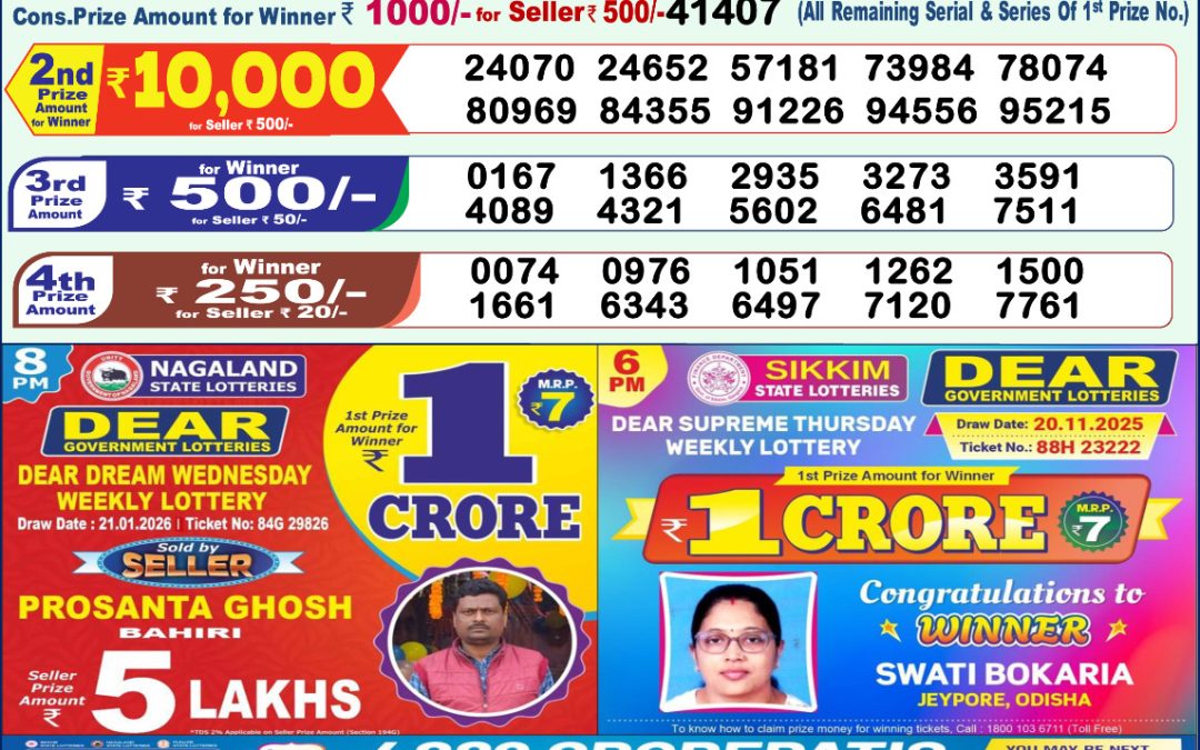 Lottery Sambad 1 PM Result Today 22.01.2026: Check Dear Morning Live Winner List PDF