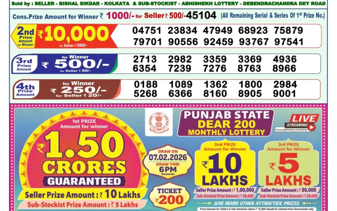 Lottery Sambad 1 PM Result Today 30.01.2026: Check Dear Morning Live Winner List PDF