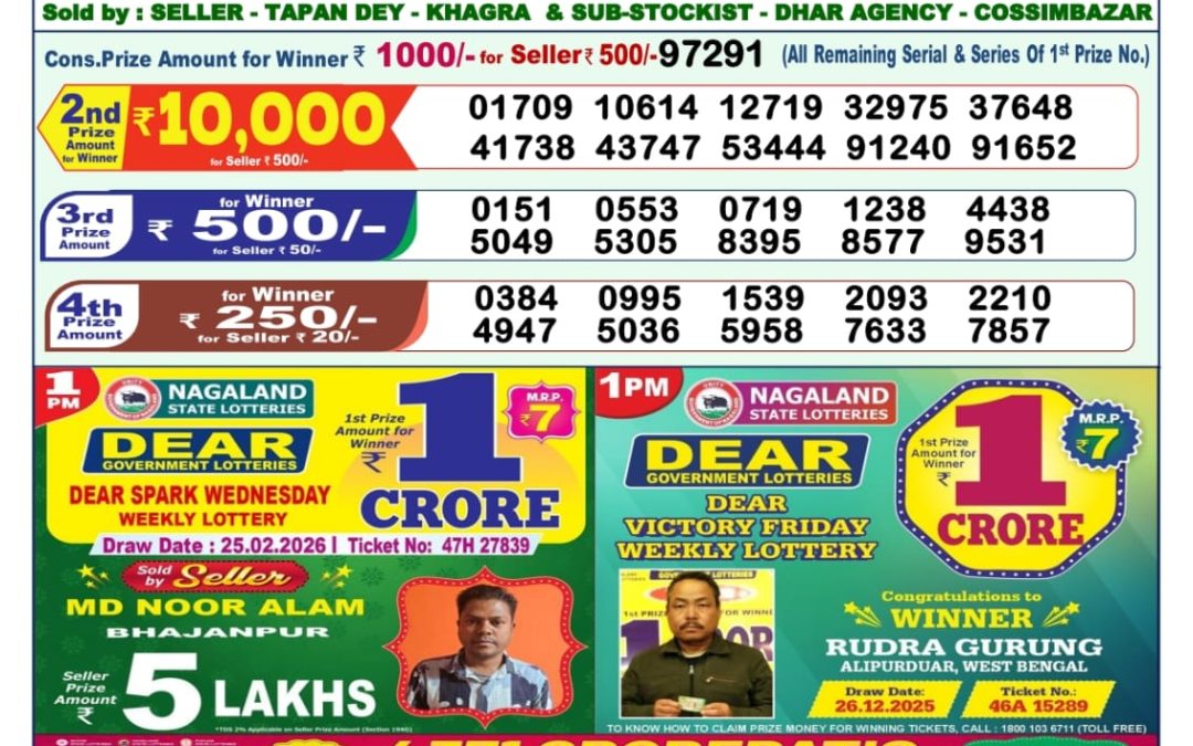 Lottery Sambad 1 PM Result Today 26.02.2026: Check Dear Morning Live Winner List PDF