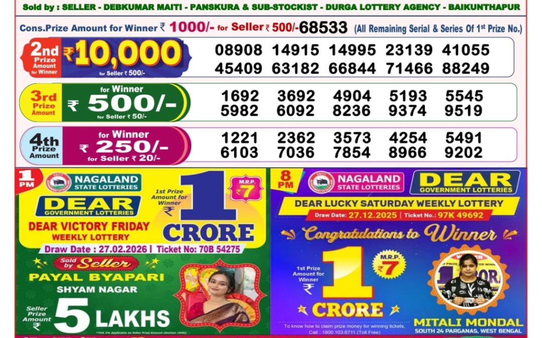 8 PM Lottery Sambad Result Today Live 27.02.26: Check Winning Numbers