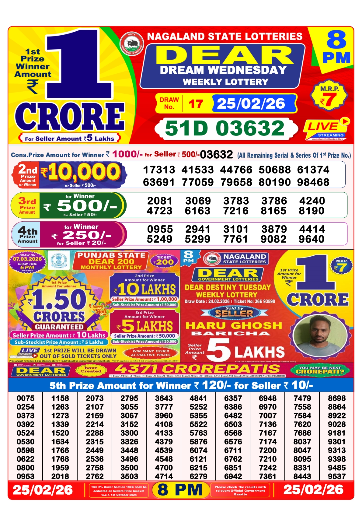 8 PM Lottery Sambad Result Today Live 25.02.26: Check Winning Numbers