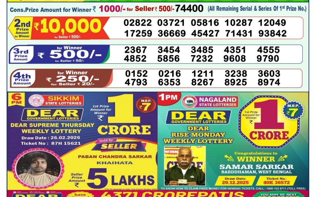 Lottery Sambad 1 PM Result Today 28.02.2026: Check Dear Morning Live Winner List PDF
