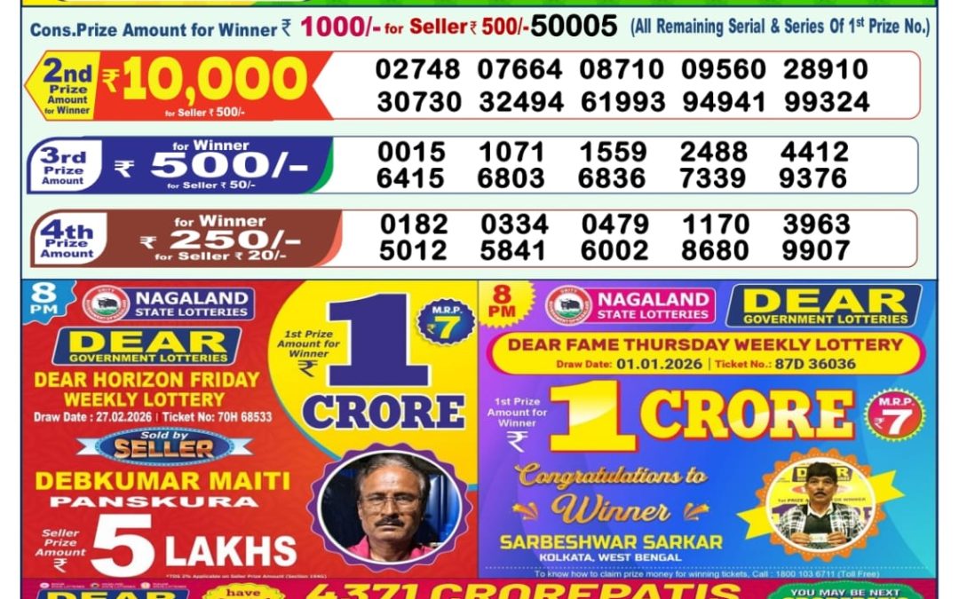 Lottery Sambad 1 PM Result Today 01.03.2026: Check Dear Morning Live Winner List PDF