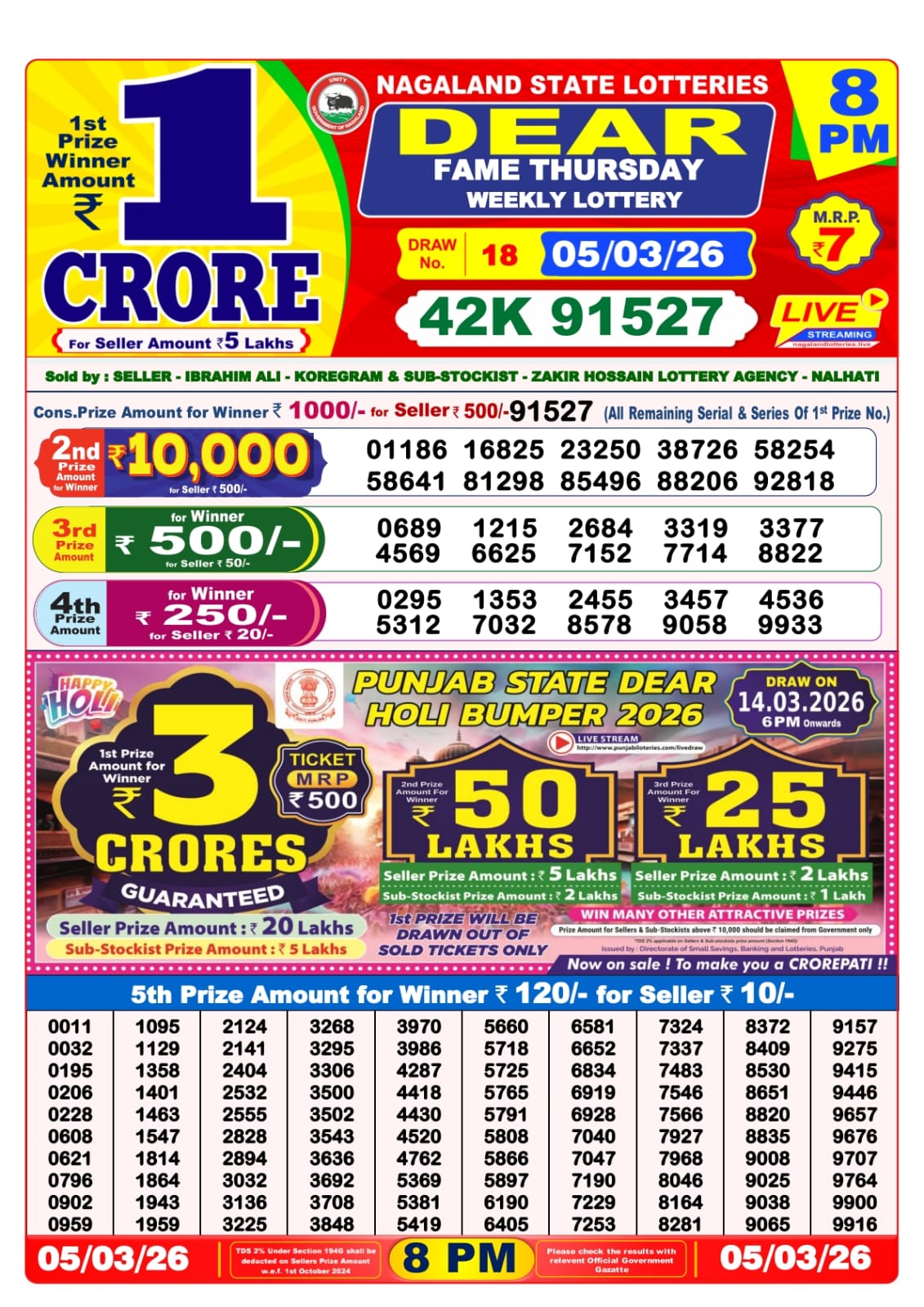 8 PM Lottery Sambad Result Today Live 05.03.26: Check Winning Numbers