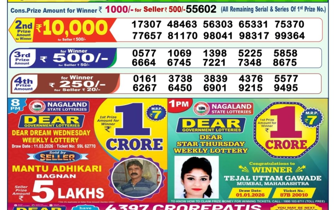 Lottery Sambad 1 PM Result Today 13.03.2026: Check Dear Morning Live Winner List PDF