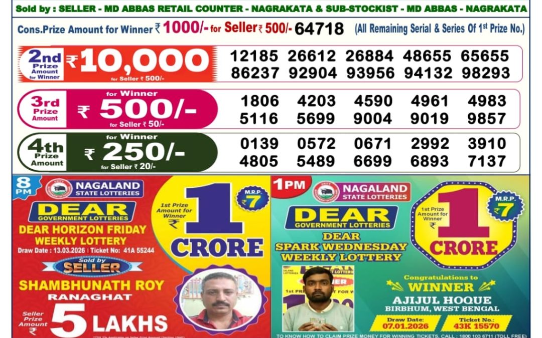 Dear Lottery Sambad Result 6 PM 14 March 2026: Download West Bengal Sambad Result