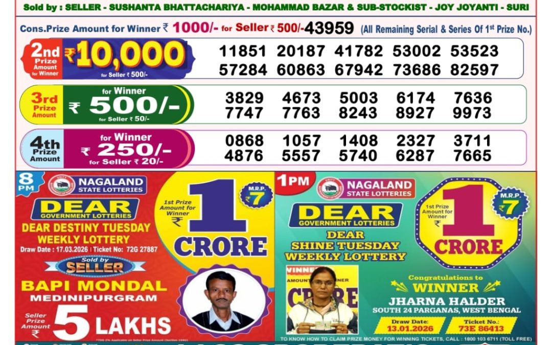 8 PM Lottery Sambad Result Today Live 18.03.26: Check Winning Numbers