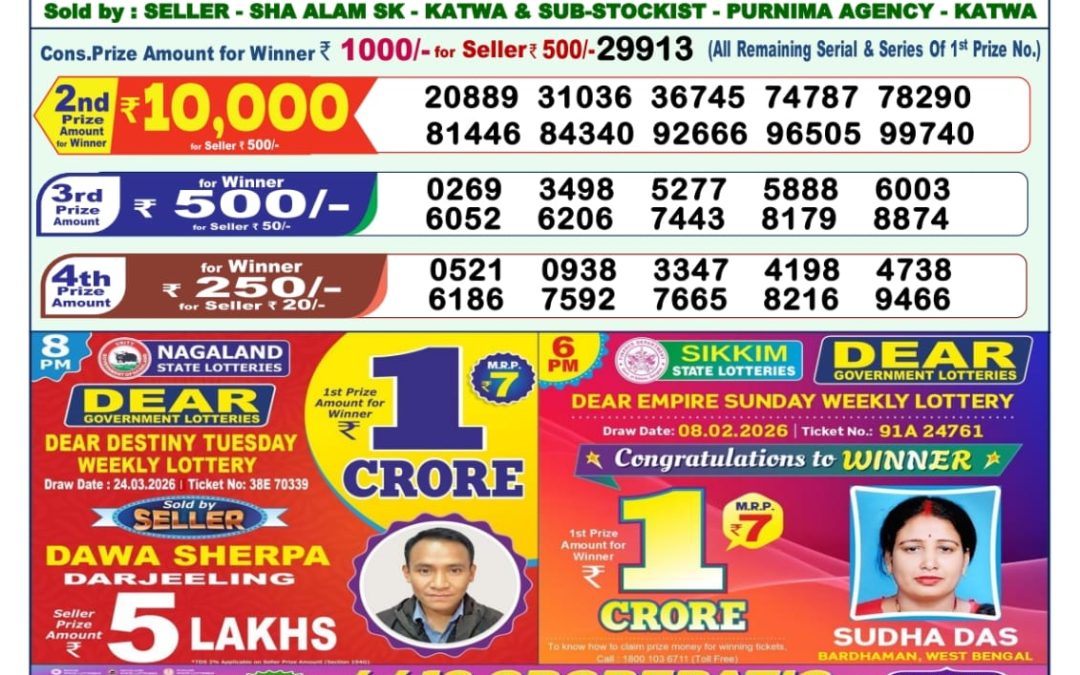Lottery Sambad 1 PM Result Today 25.03.2026: Check Dear Morning Live Winner List PDF