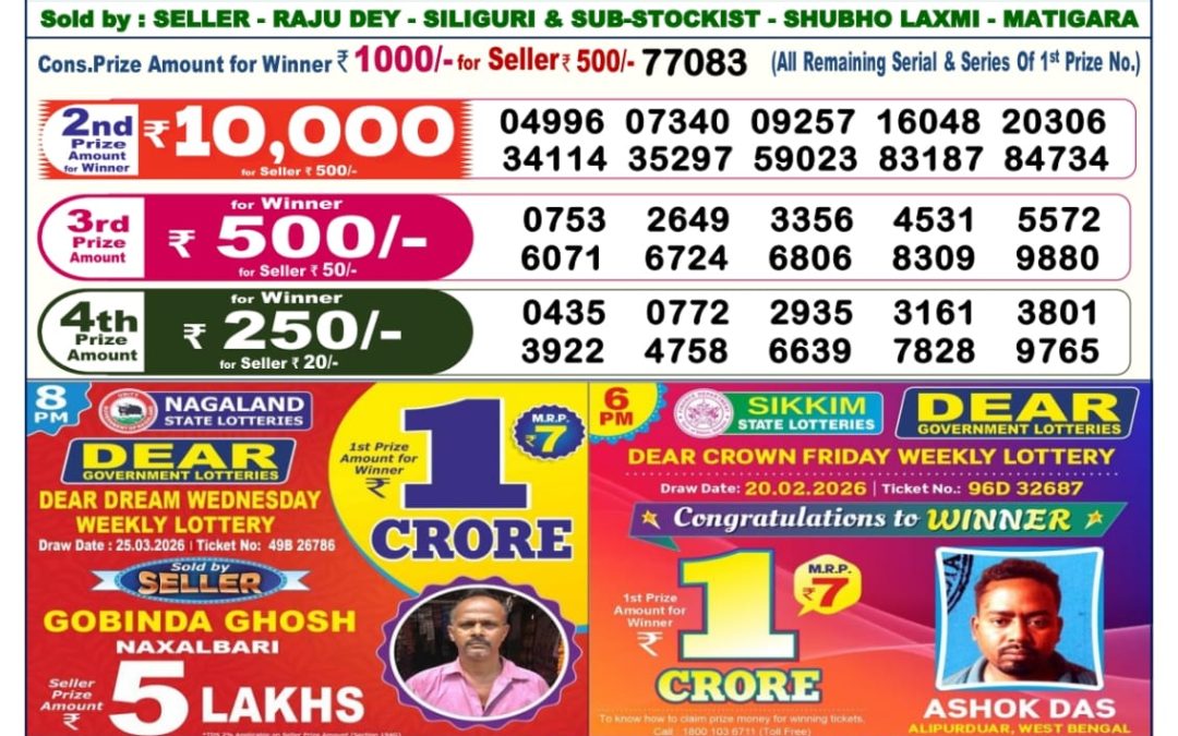 Dear Lottery Sambad Result 6 PM 26 March 2026: Download West Bengal Sambad Result