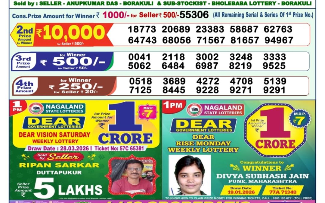 Lottery Sambad 1 PM Result Today 29.03.2026: Check Dear Morning Live Winner List PDF