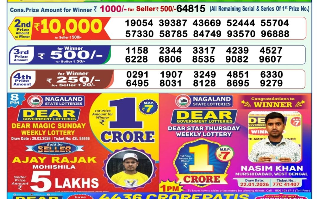 Lottery Sambad 1 PM Result Today 31.03.2026: Check Dear Morning Live Winner List PDF