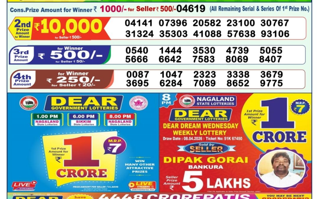 Lottery Sambad 1 PM Result Today 10.04.2026: Check Dear Morning Live Winner List PDF