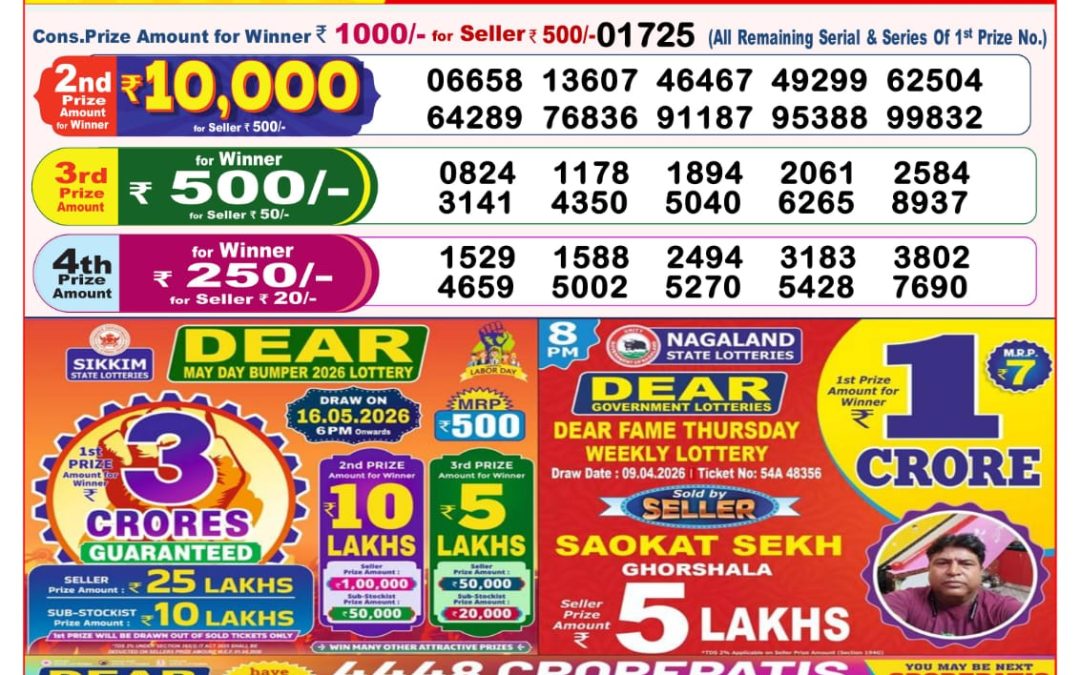 8 PM Lottery Sambad Result Today Live 10.04.26: Check Winning Numbers