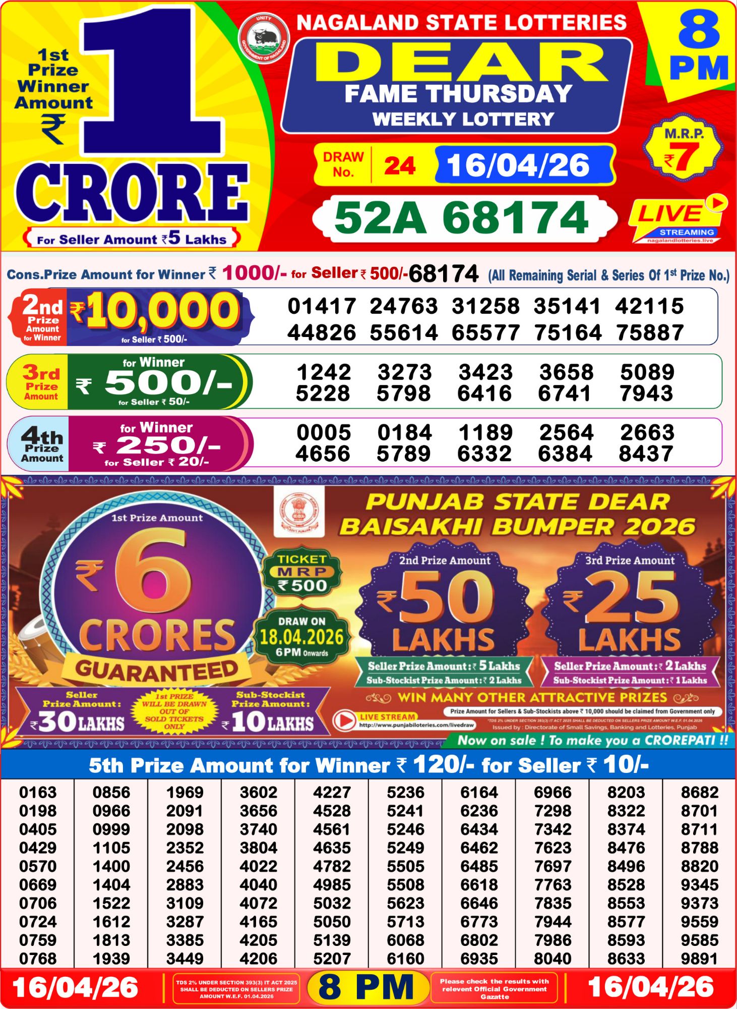 8 PM Lottery Sambad Result Today Live 16.04.26: Check Winning Numbers