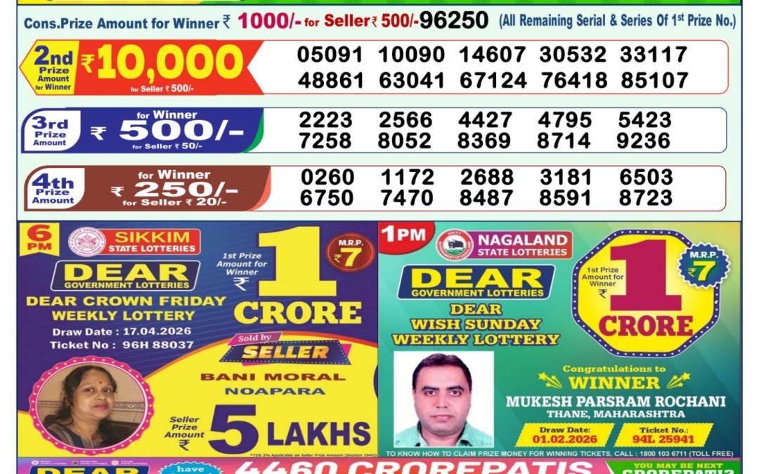 Lottery Sambad 1 PM Result Today 18.04.2026: Check Dear Morning Live Winner List PDF