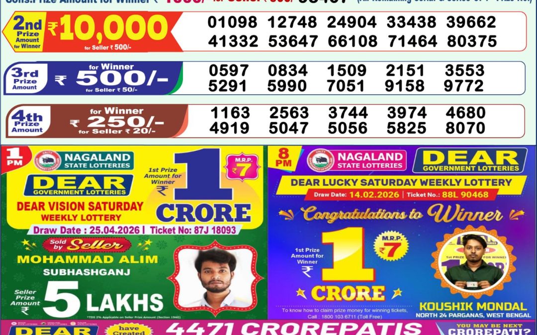 Lottery Sambad 1 PM Result Today 26.04.2026: Check Dear Morning Live Winner List PDF