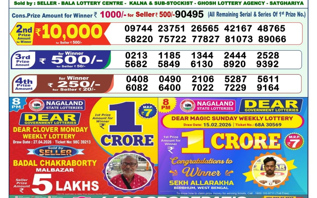 Lottery Sambad 1 PM Result Today 28.04.2026: Check Dear Morning Live Winner List PDF