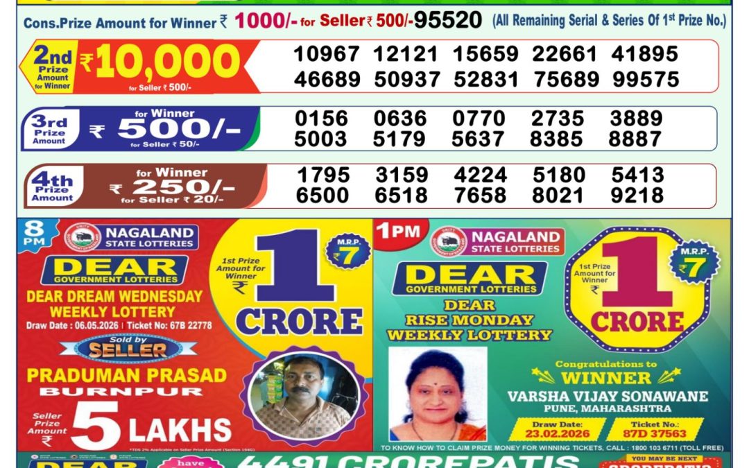 Lottery Sambad 1 PM Result Today 07.05.2026: Check Dear Morning Live Winner List PDF