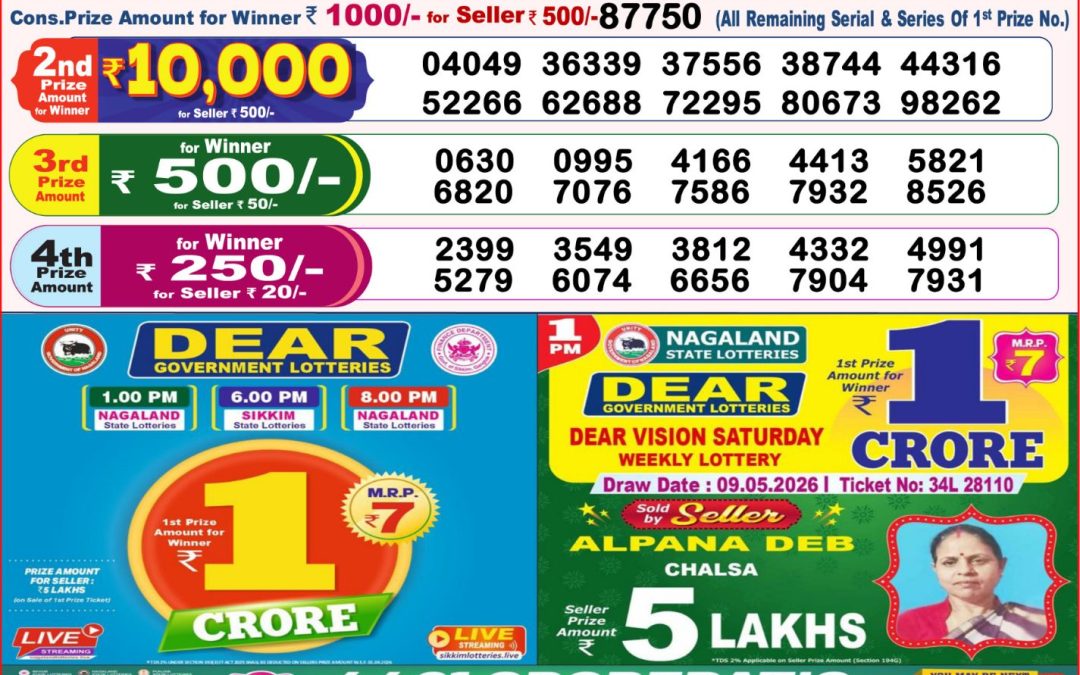 8 PM Lottery Sambad Result Today Live 09.05.26: Check Winning Numbers
