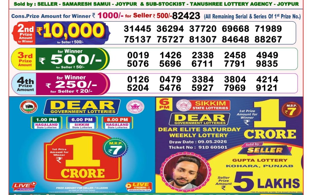 8 PM Lottery Sambad Result Today Live 10.05.26: Check Winning Numbers