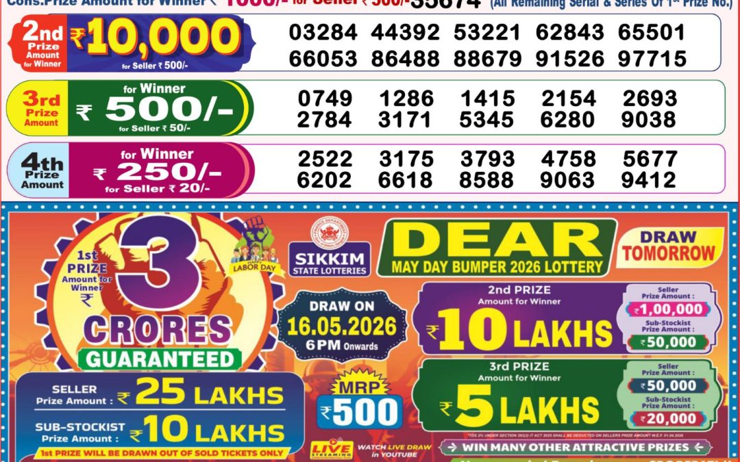 8 PM Lottery Sambad Result Today Live 15.05.26: Check Winning Numbers