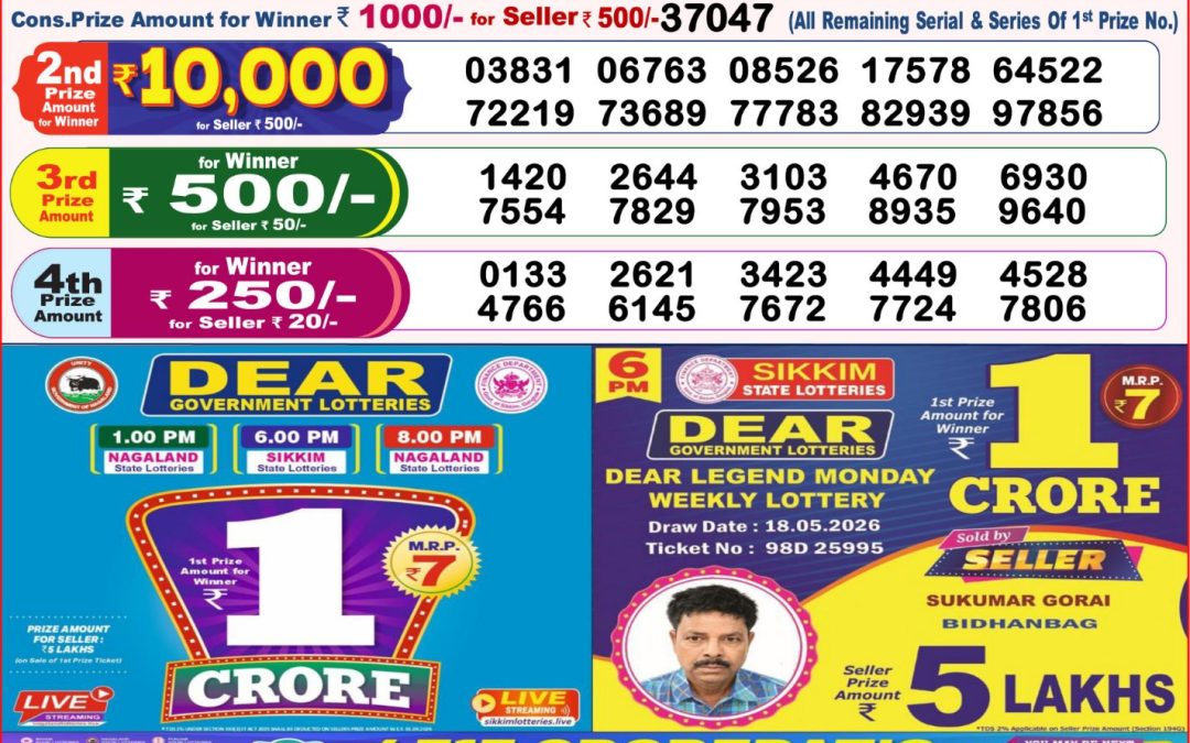 8 PM Lottery Sambad Result Today Live 19.05.26: Check Winning Numbers