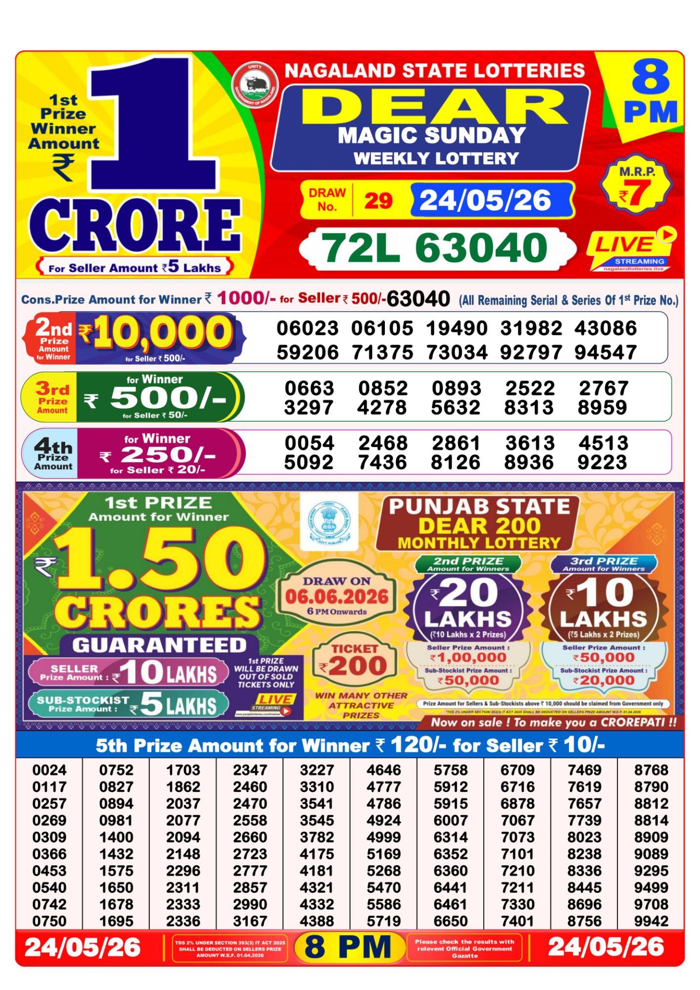 8 PM Lottery Sambad Result Today Live 24.05.26: Check Winning Numbers