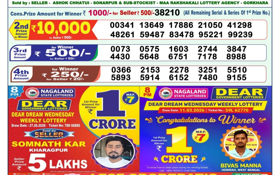 Lottery Sambad 1 PM Result Today 29.05.2026: Check Dear Morning Live Winner List PDF
