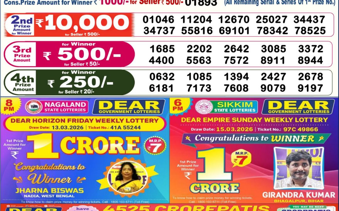 Dear Lottery Sambad Result 6 PM 29 May 2026: Download West Bengal Sambad Result