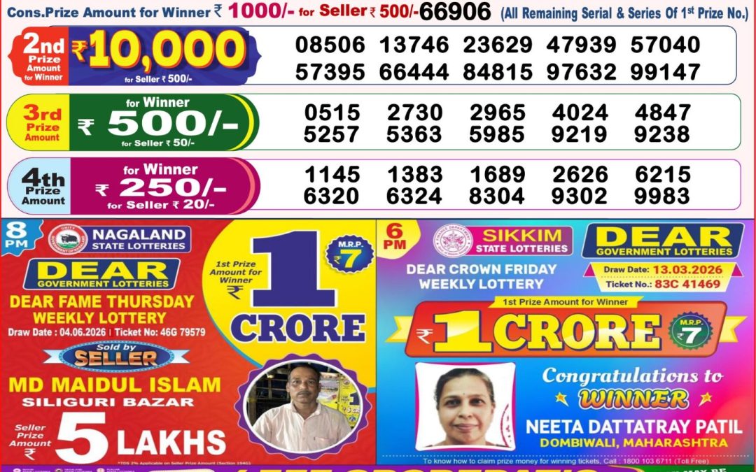 8 PM Lottery Sambad Result Today Live 05.06.26: Check Winning Numbers