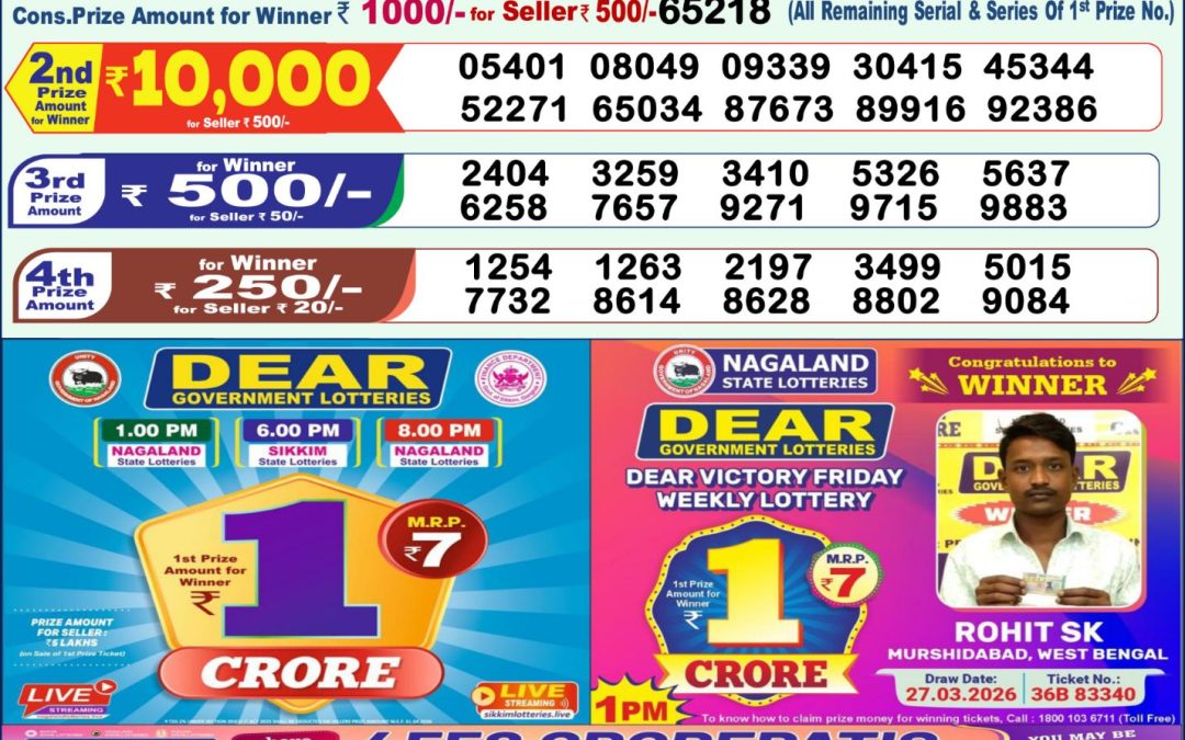 Lottery Sambad 1 PM Result Today 09.06.2026: Check Dear Morning Live Winner List PDF