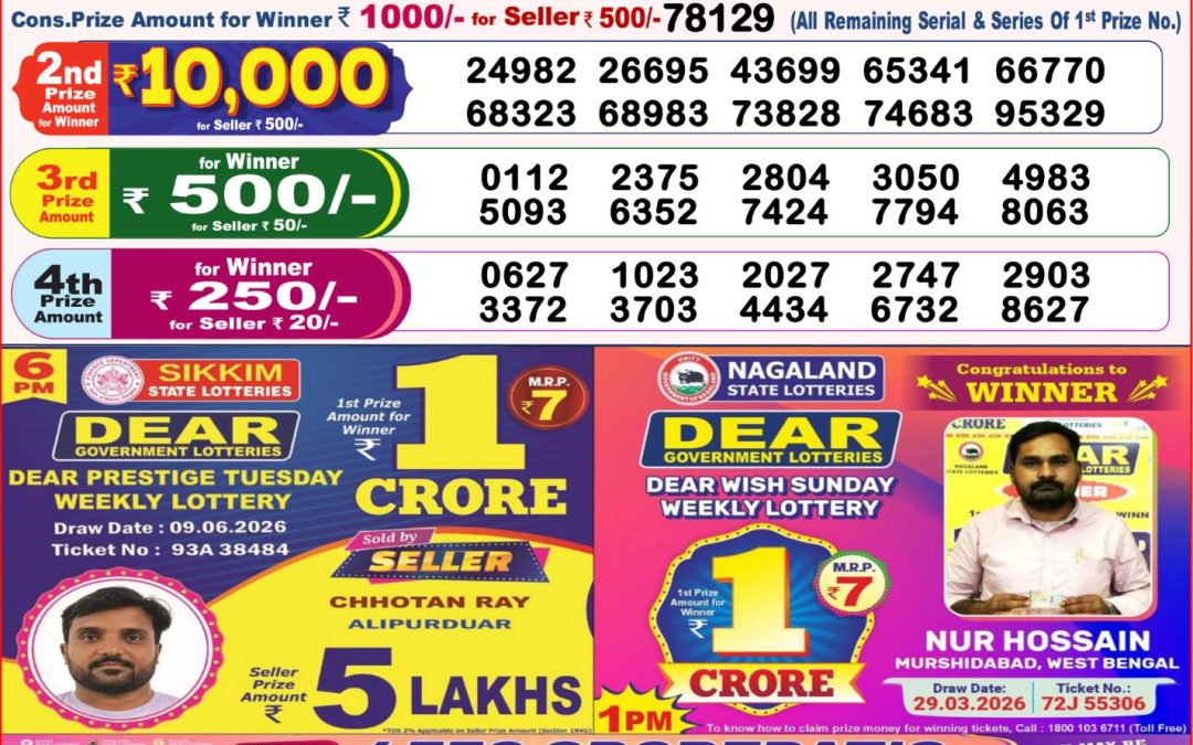 8 PM Lottery Sambad Result Today Live 10.06.26: Check Winning Numbers