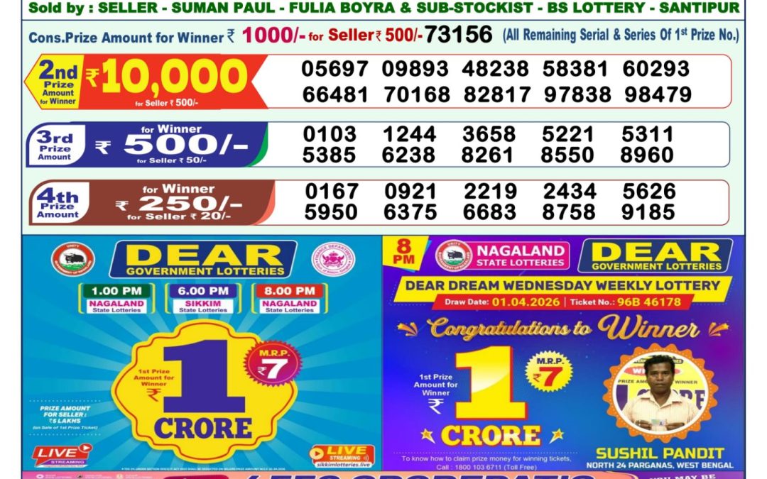 Lottery Sambad 1 PM Result Today 12.06.2026: Check Dear Morning Live Winner List PDF