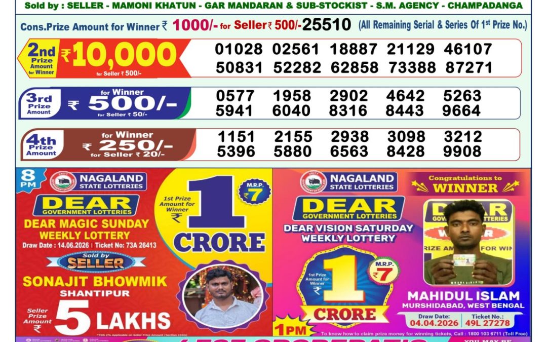 Lottery Sambad 1 PM Result Today 16.06.2026: Check Dear Morning Live Winner List PDF