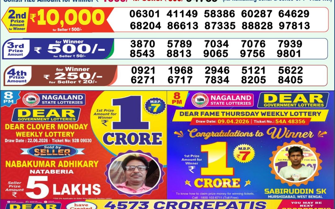 Lottery Sambad 1 PM Result Today 25.06.2026: Check Dear Morning Live Winner List PDF