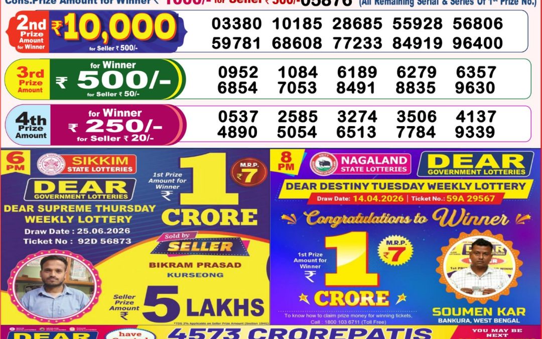 8 PM Lottery Sambad Result Today Live 27.06.26: Check Winning Numbers