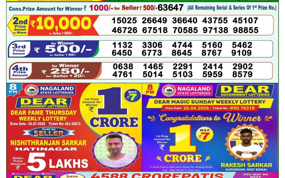 Lottery Sambad 1 PM Result Today 05.07.2026: Check Dear Morning Live Winner List PDF
