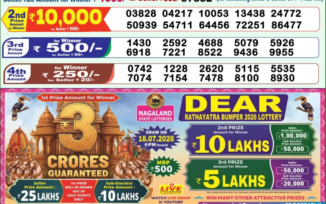 Lottery Sambad 1 PM Result Today 08.07.2026: Check Dear Morning Live Winner List PDF