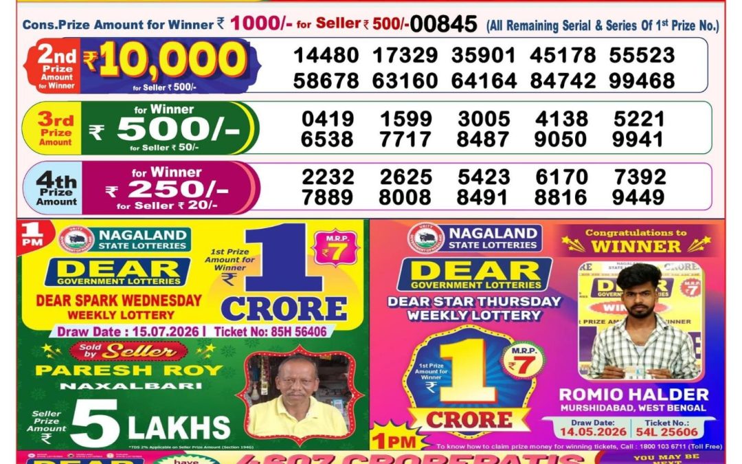 8 PM Lottery Sambad Result Today Live 16.07.26: Check Winning Numbers
