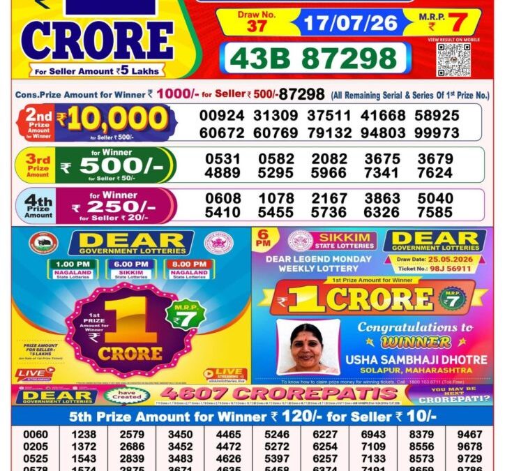 8 PM Lottery Sambad Result Today Live 17.07.26: Check Winning Numbers