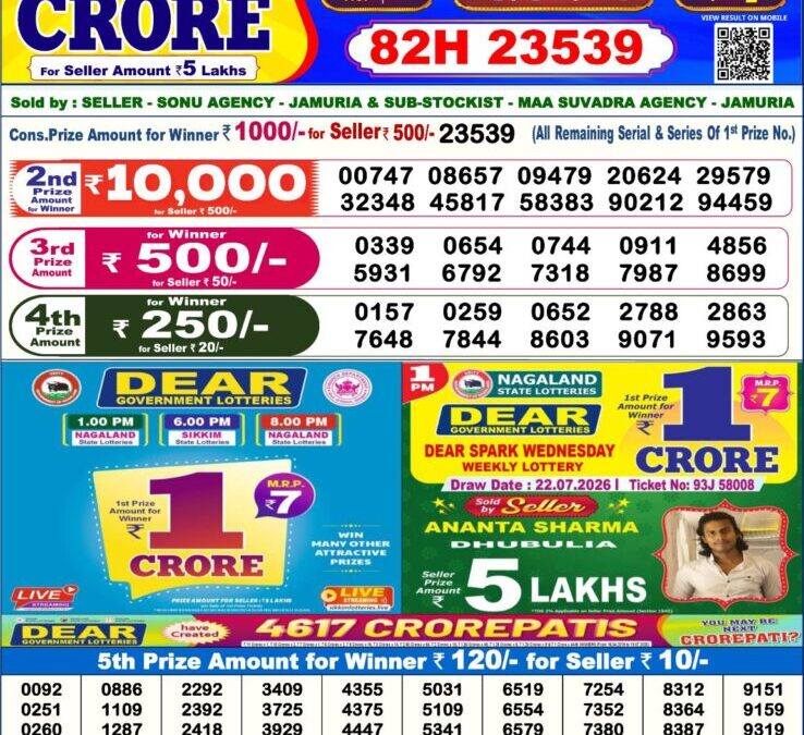 Dear Lottery Sambad Result 6 PM 23 July 2026: Download West Bengal Sambad Result