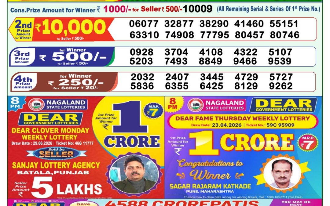 Lottery Sambad 1 PM Result Today 02.07.2026: Check Dear Morning Live Winner List PDF