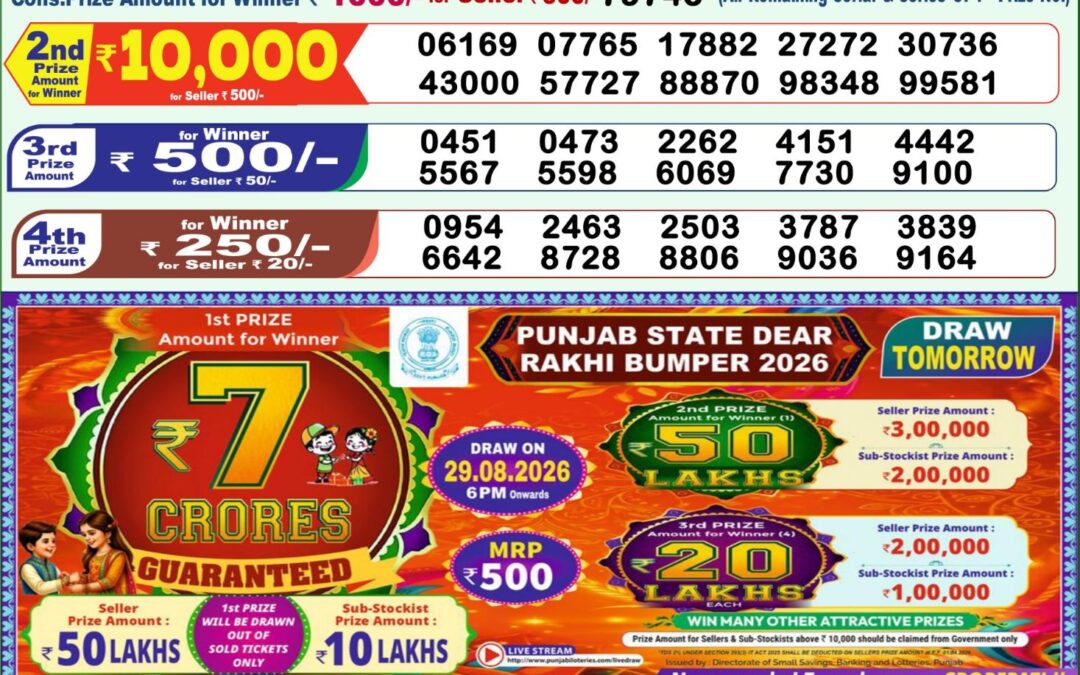 Lottery Sambad 1 PM Result Today 28.08.2026: Check Dear Morning Live Winner List PDF