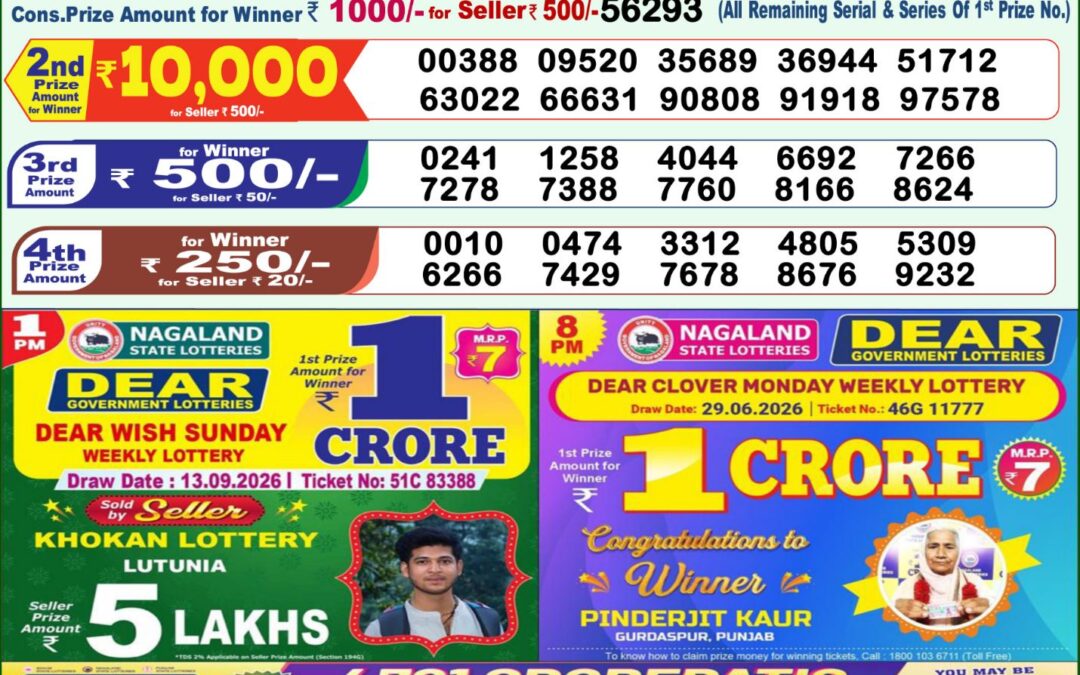 Lottery Sambad 1 PM Result Today 22.09.2026: Check Dear Morning Live Winner List PDF