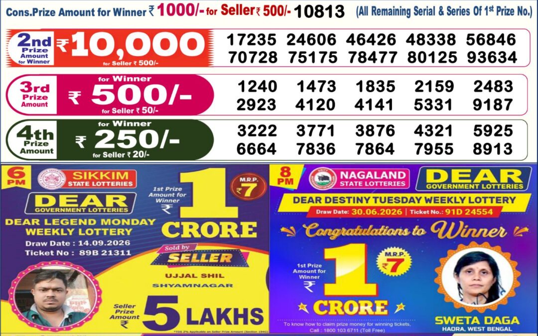 Dear Lottery Sambad Result 6 PM 23 September 2026: Download West Bengal Sambad Result