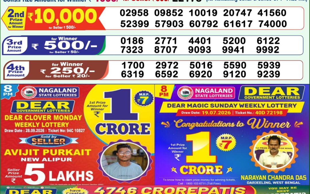 Lottery Sambad 1 PM Result Today 07.10.2026: Check Dear Morning Live Winner List PDF